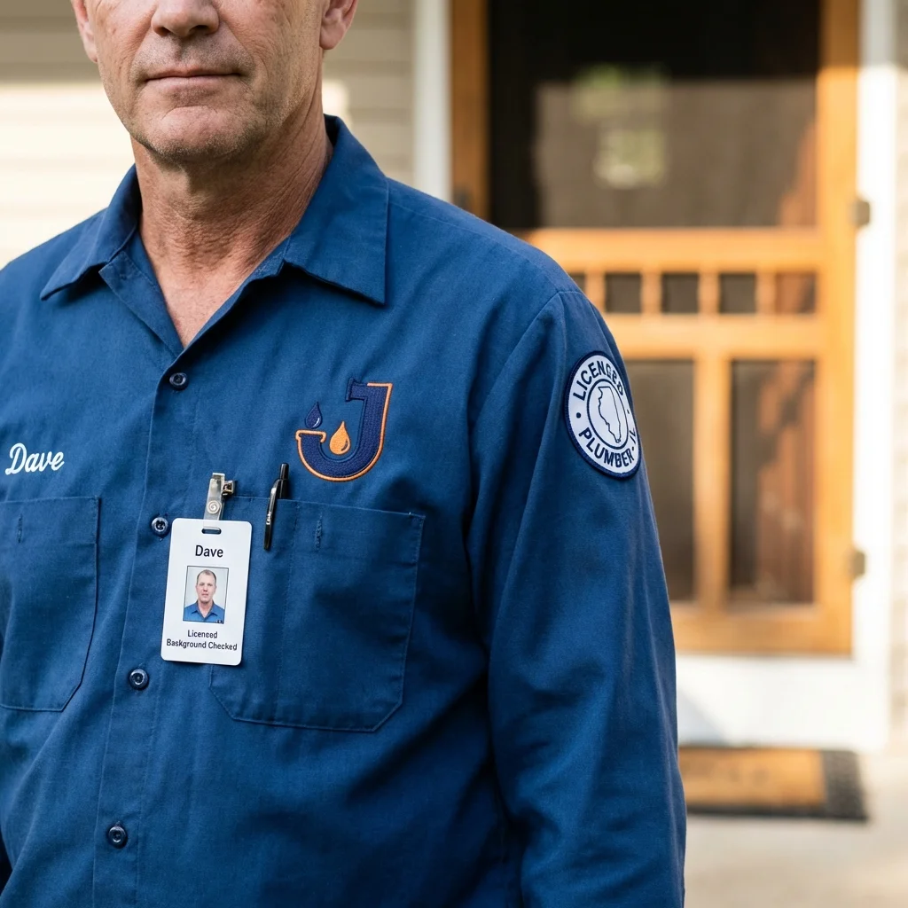 Licensed plumber showing ID badge in Medical Lake, WA