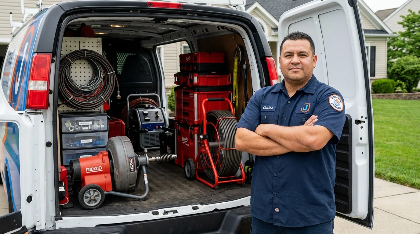 Professional drain cleaning equipment and Johns Plumbing LLC plumber in Medical Lake
