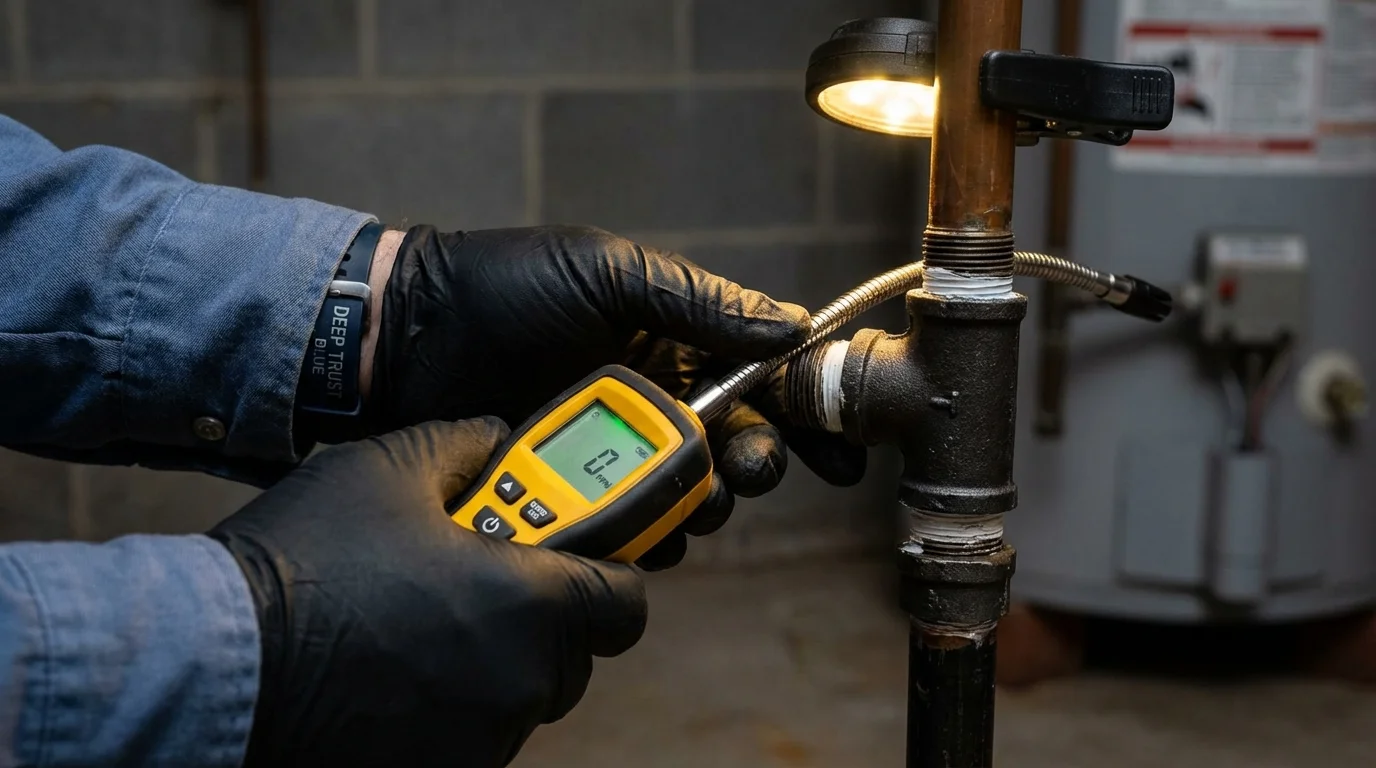 Gas leak detection with electronic sniffer by Johns Plumbing LLC in Medical Lake