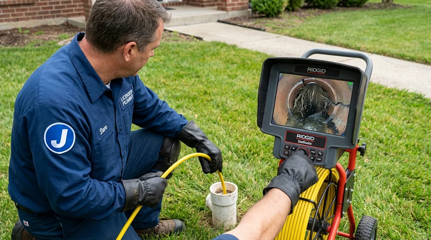 Sewer camera inspection being performed by Johns Plumbing LLC in Medical Lake